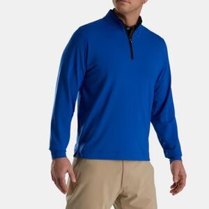 FootJoy Lightweight Mid Layer 1/4 Zip Pullover Royal Blue Black Mens XL NWT